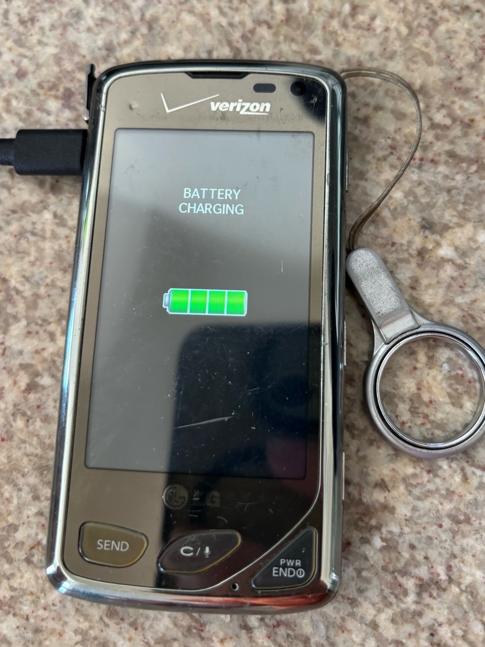 Verizon Silver Touchscreen Cell Phone with Charging Indicator